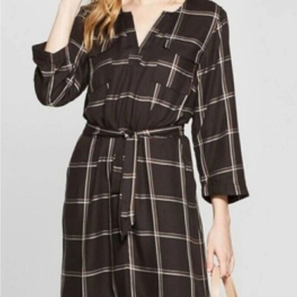 A New Day Black Plaid Dress